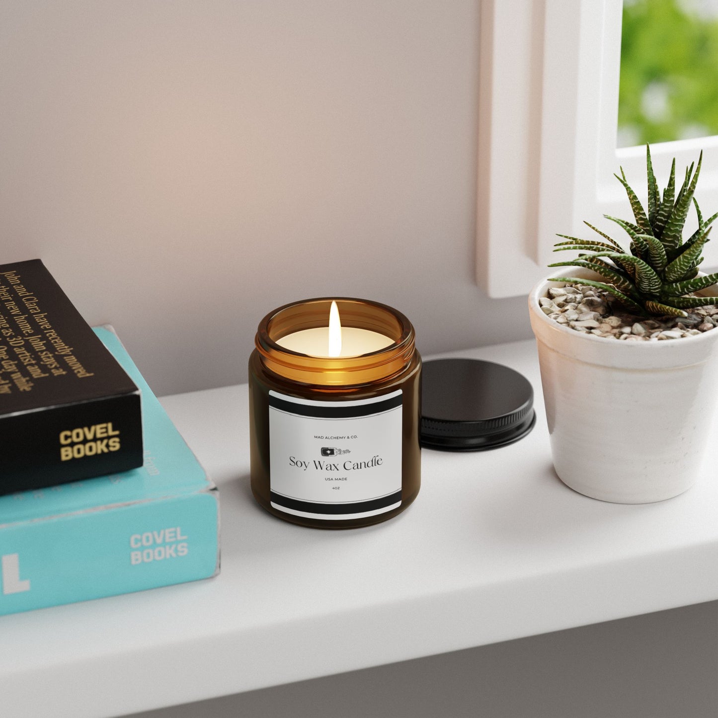 Relaxing Scented Soy Candle - Amber Jar | Eco-Friendly Home Décor