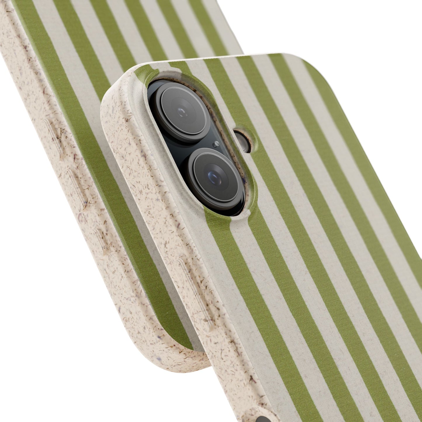 Eco-Friendly Phone Case, Biodegradable Cover, Sustainable Tech Accessory, Green Striped Design, Gift for Nature Lovers