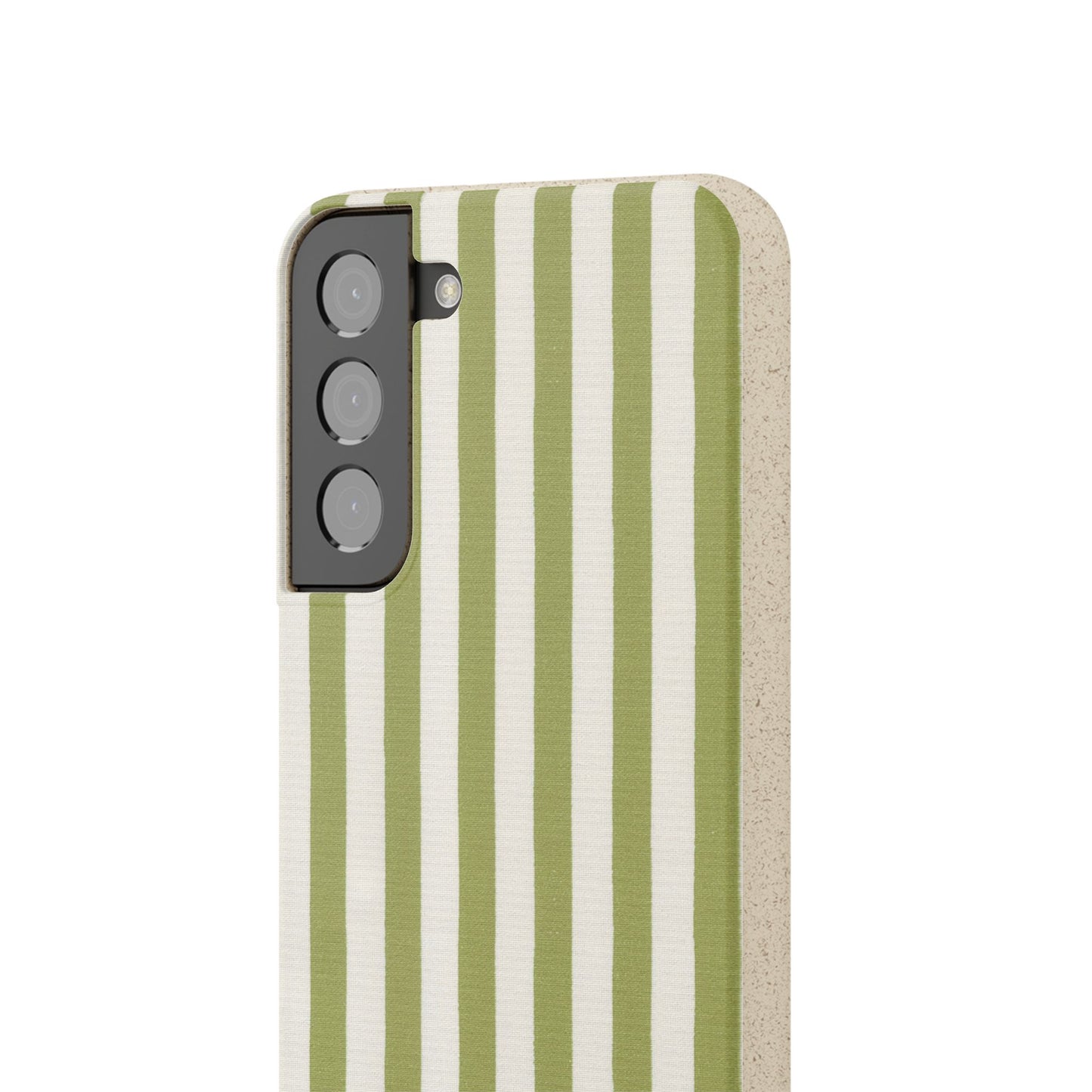 Eco-Friendly Phone Case, Biodegradable Cover, Sustainable Tech Accessory, Green Striped Design, Gift for Nature Lovers