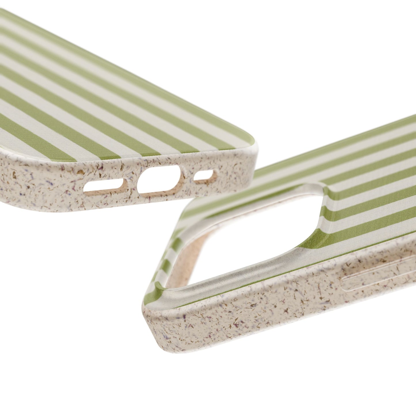 Eco-Friendly Phone Case, Biodegradable Cover, Sustainable Tech Accessory, Green Striped Design, Gift for Nature Lovers