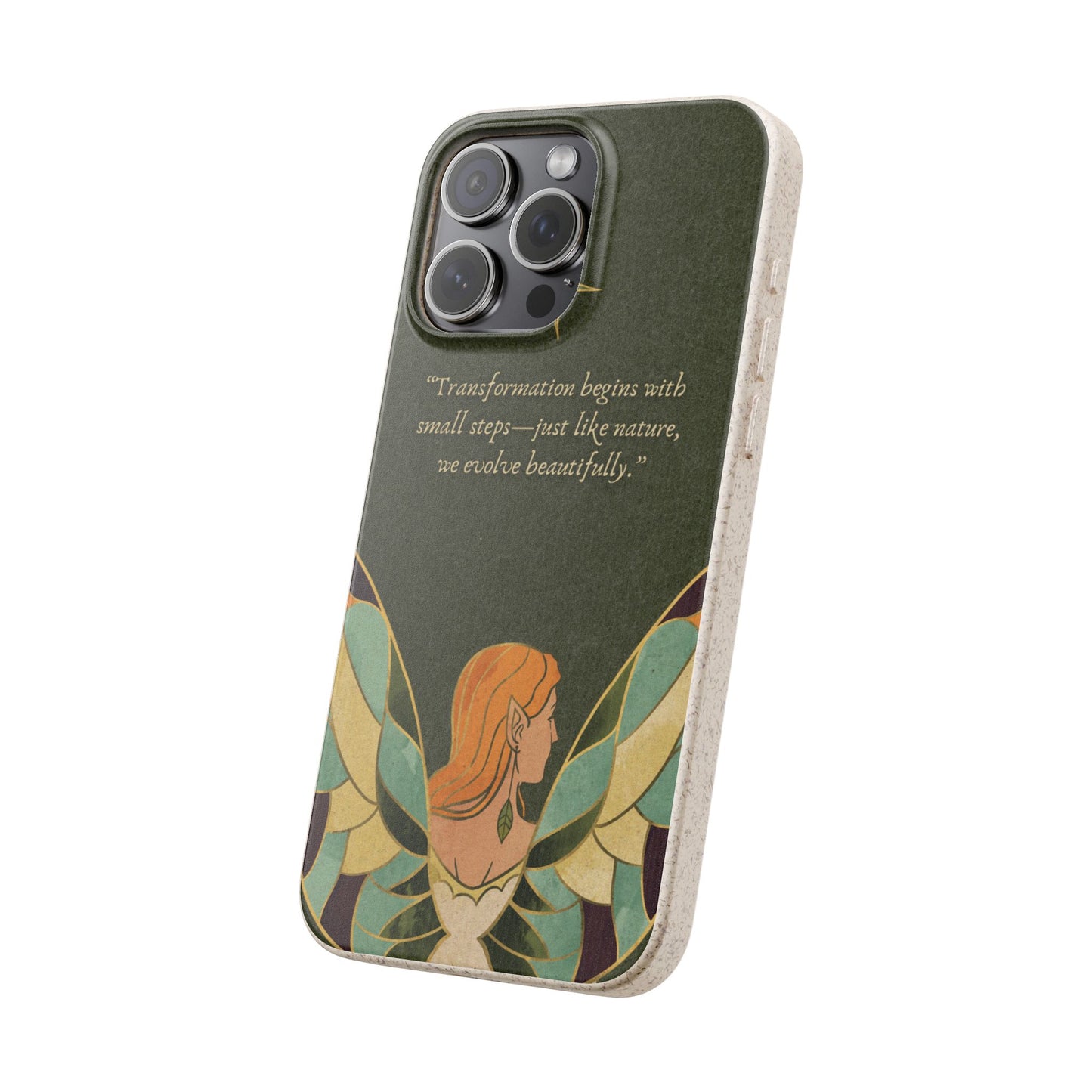 Eco-Friendly Phone Case with Inspirational Quote, Biodegradable iPhone Cover, Nature-Inspired Gift, Fairy Motivation Design, [...]