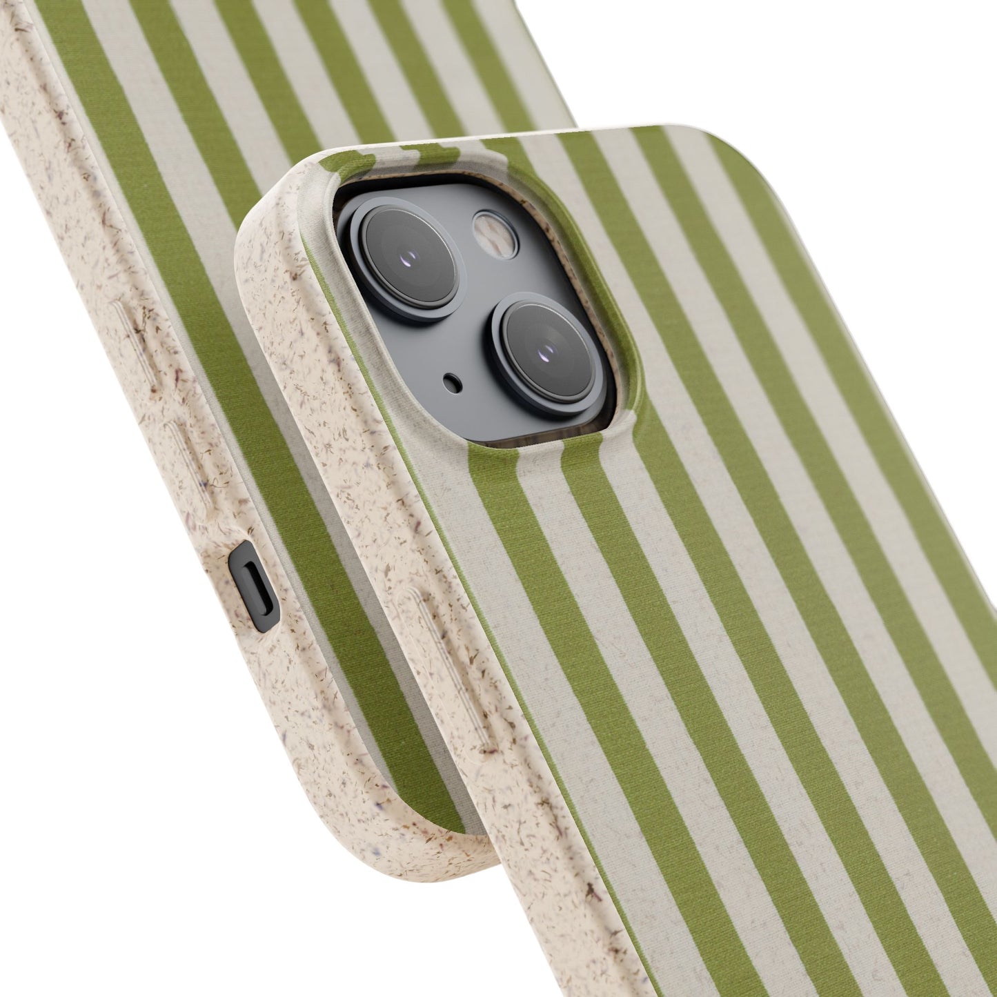 Eco-Friendly Phone Case, Biodegradable Cover, Sustainable Tech Accessory, Green Striped Design, Gift for Nature Lovers
