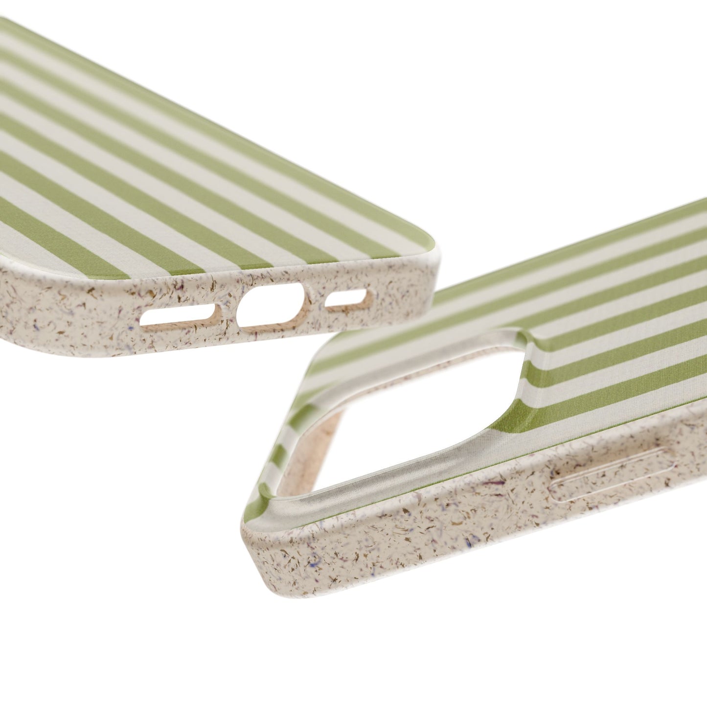 Eco-Friendly Phone Case, Biodegradable Cover, Sustainable Tech Accessory, Green Striped Design, Gift for Nature Lovers