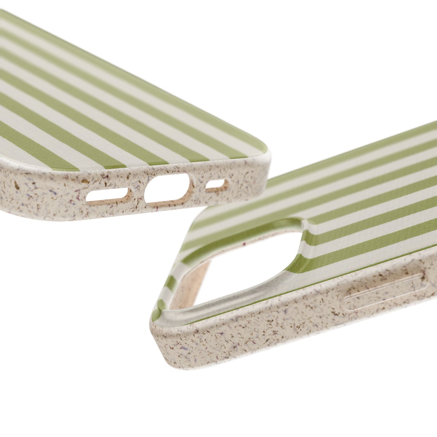 Eco-Friendly Phone Case, Biodegradable Cover, Sustainable Tech Accessory, Green Striped Design, Gift for Nature Lovers