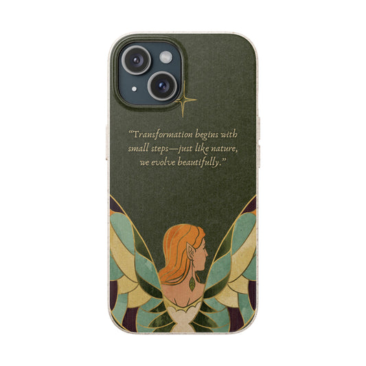Eco-Friendly Phone Case with Inspirational Quote, Biodegradable iPhone Cover, Nature-Inspired Gift, Fairy Motivation Design, [...]