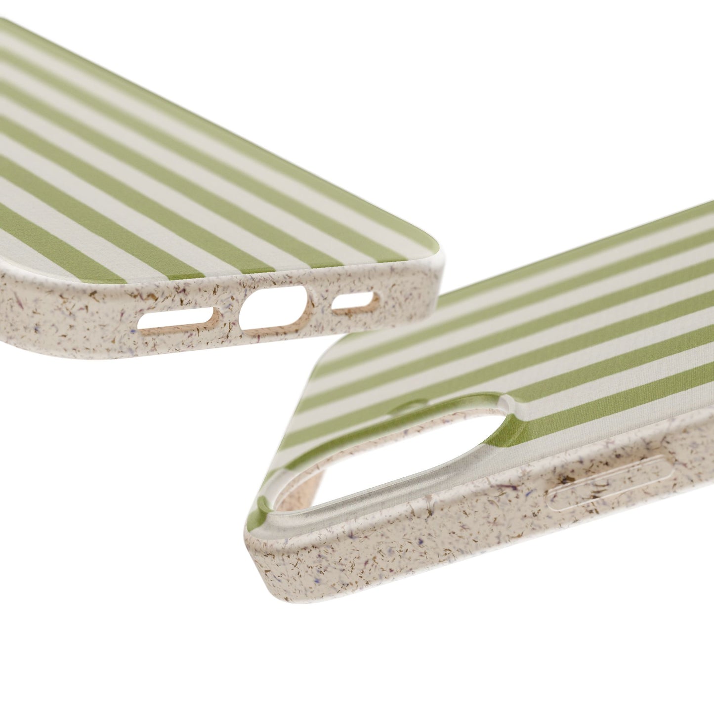 Eco-Friendly Phone Case, Biodegradable Cover, Sustainable Tech Accessory, Green Striped Design, Gift for Nature Lovers