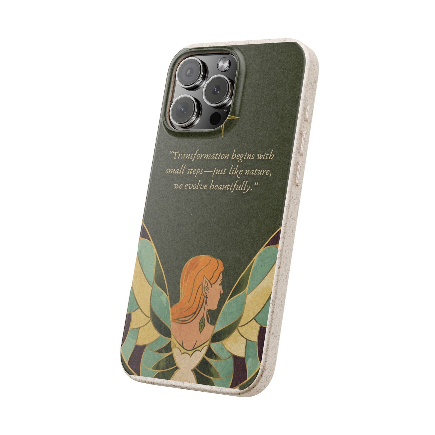Eco-Friendly Phone Case with Inspirational Quote, Biodegradable iPhone Cover, Nature-Inspired Gift, Fairy Motivation Design, [...]