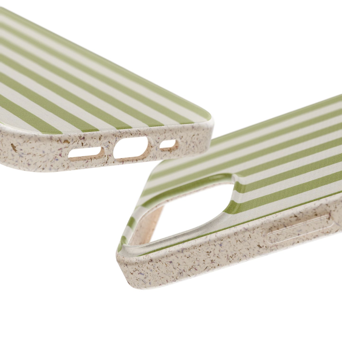 Eco-Friendly Phone Case, Biodegradable Cover, Sustainable Tech Accessory, Green Striped Design, Gift for Nature Lovers