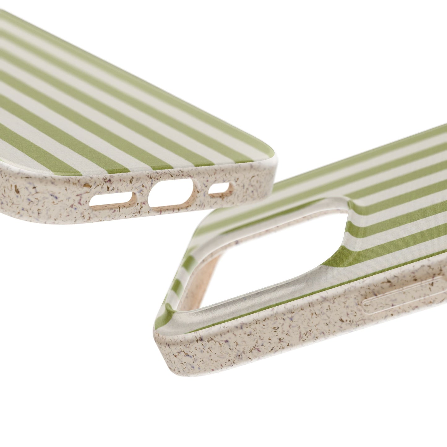 Eco-Friendly Phone Case, Biodegradable Cover, Sustainable Tech Accessory, Green Striped Design, Gift for Nature Lovers