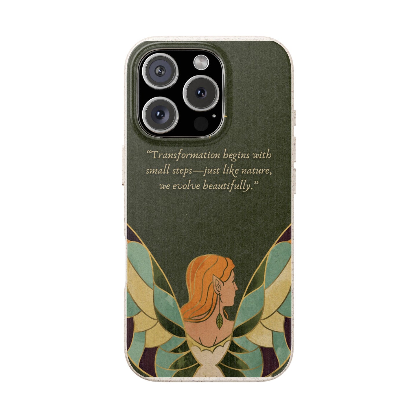 Eco-Friendly Phone Case with Inspirational Quote, Biodegradable iPhone Cover, Nature-Inspired Gift, Fairy Motivation Design, [...]
