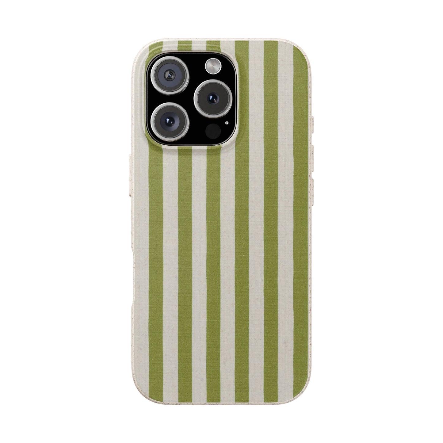 Eco-Friendly Phone Case, Biodegradable Cover, Sustainable Tech Accessory, Green Striped Design, Gift for Nature Lovers