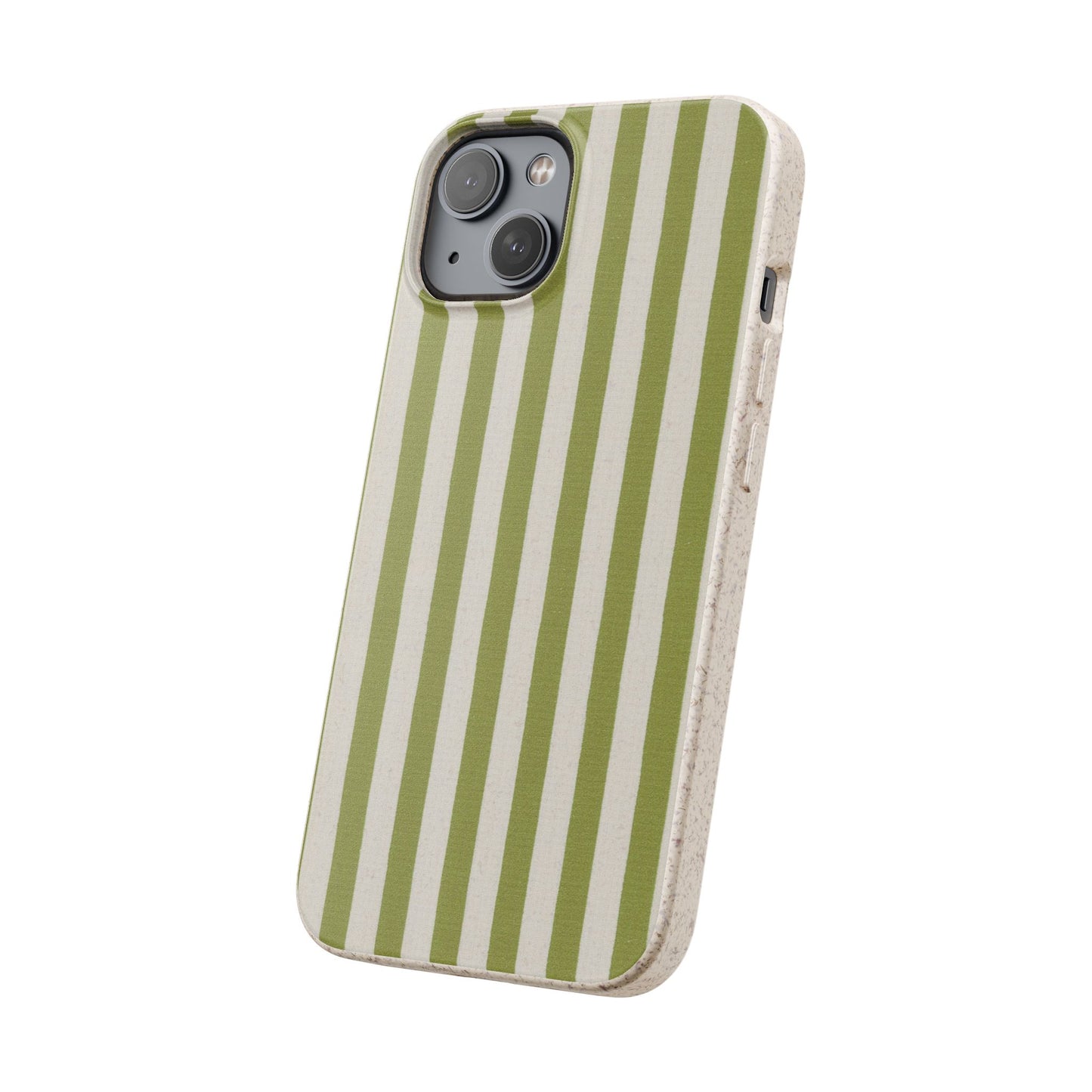 Eco-Friendly Phone Case, Biodegradable Cover, Sustainable Tech Accessory, Green Striped Design, Gift for Nature Lovers