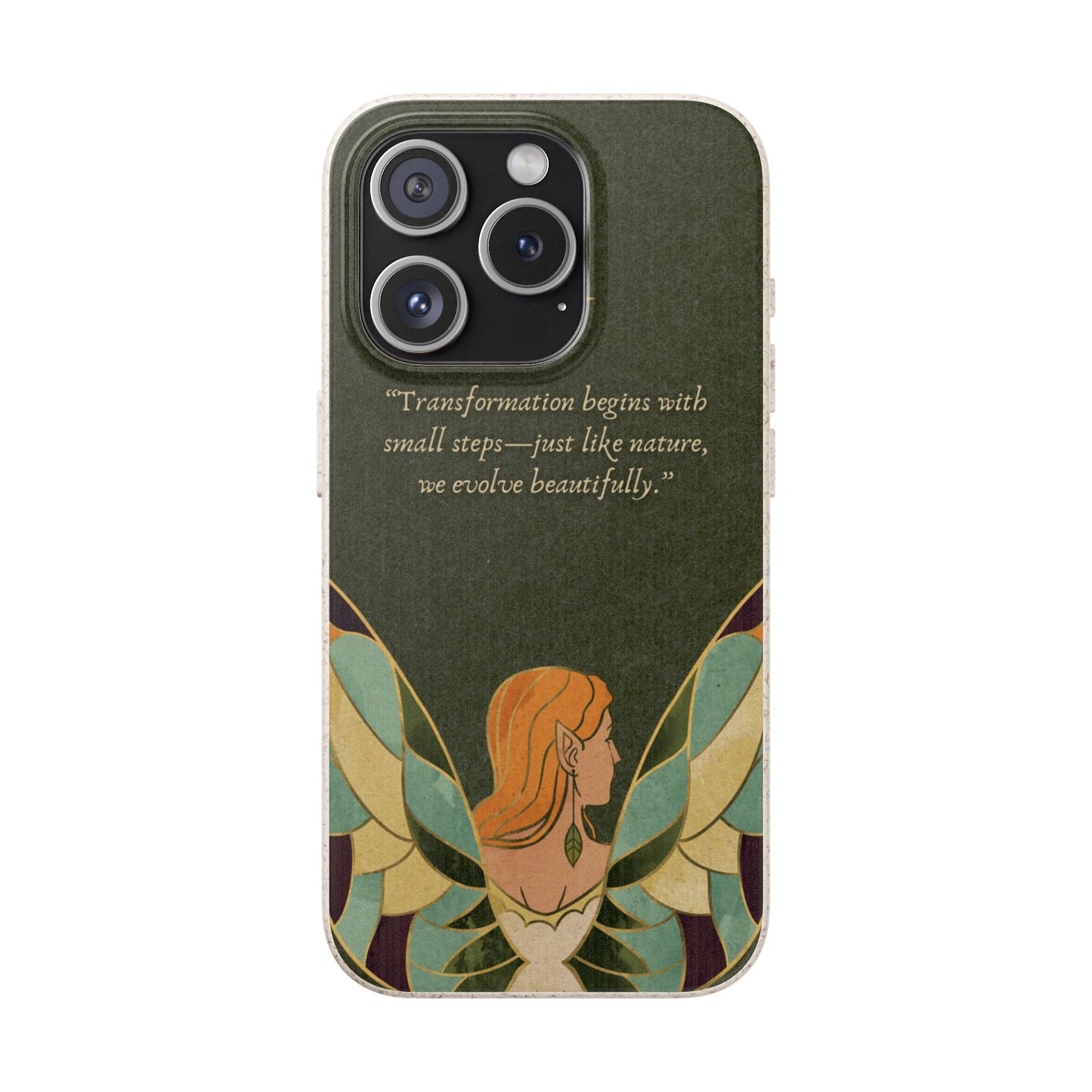 Eco-Friendly Phone Case with Inspirational Quote, Biodegradable iPhone Cover, Nature-Inspired Gift, Fairy Motivation Design, [...]