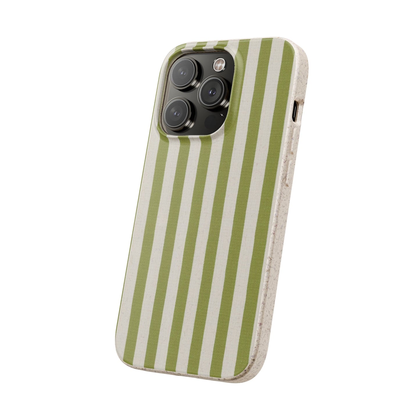 Eco-Friendly Phone Case, Biodegradable Cover, Sustainable Tech Accessory, Green Striped Design, Gift for Nature Lovers