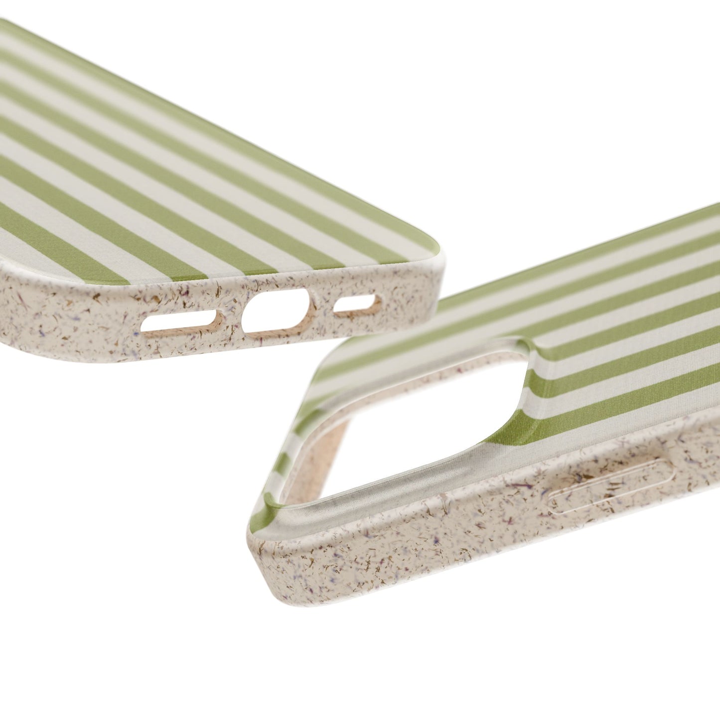 Eco-Friendly Phone Case, Biodegradable Cover, Sustainable Tech Accessory, Green Striped Design, Gift for Nature Lovers