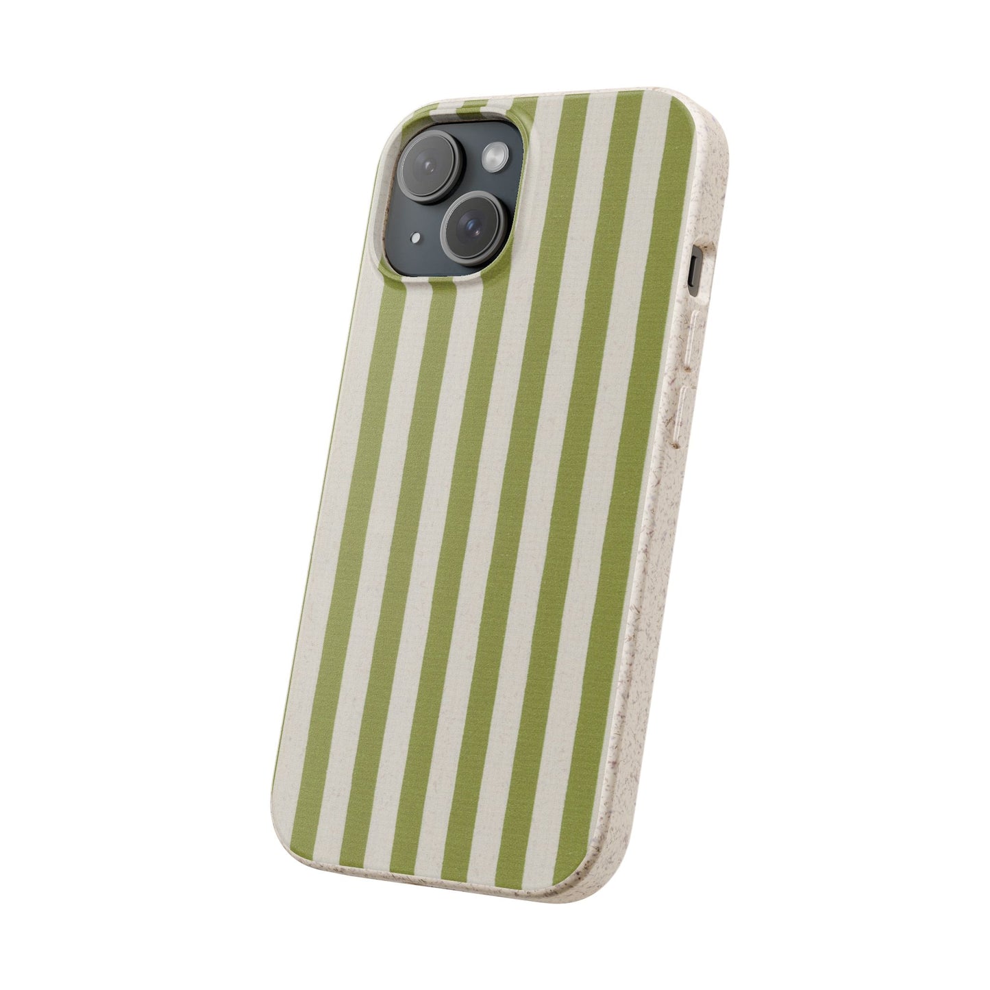 Eco-Friendly Phone Case, Biodegradable Cover, Sustainable Tech Accessory, Green Striped Design, Gift for Nature Lovers