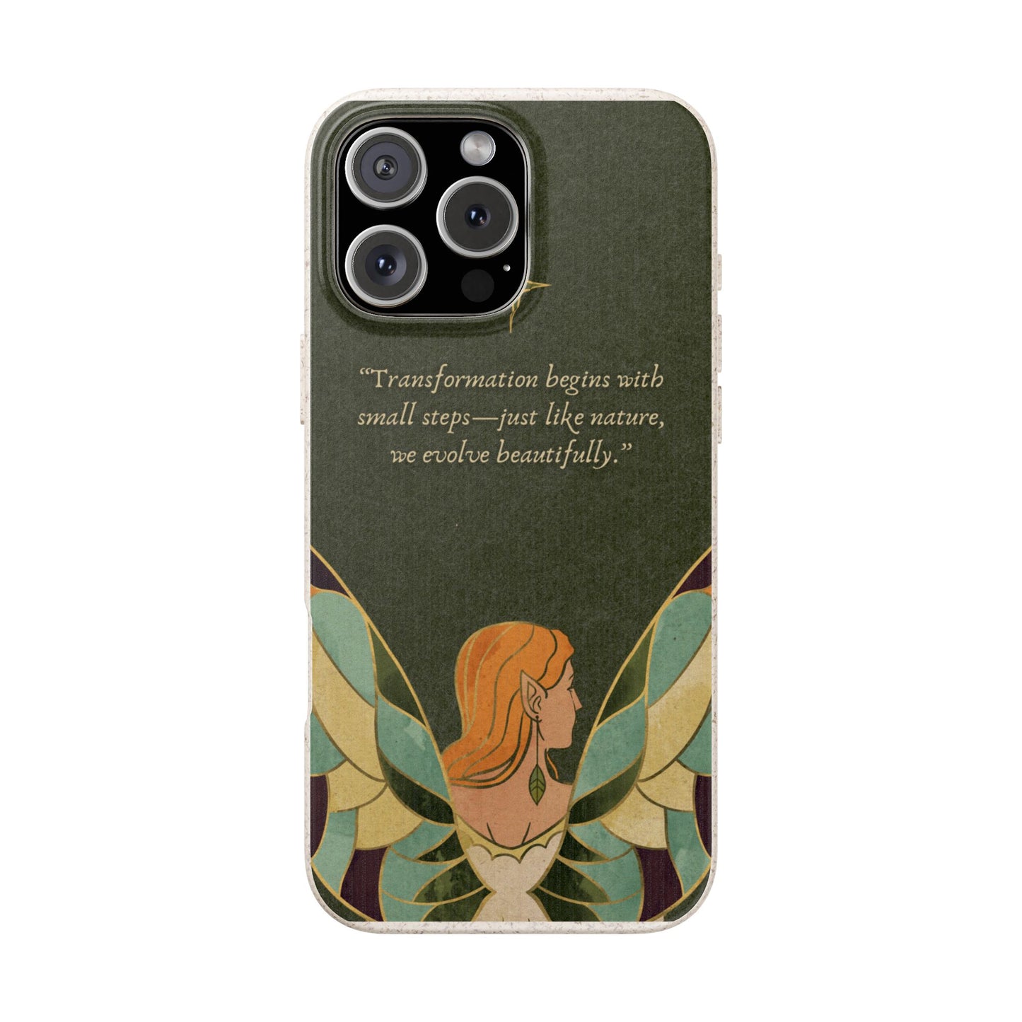 Eco-Friendly Phone Case with Inspirational Quote, Biodegradable iPhone Cover, Nature-Inspired Gift, Fairy Motivation Design, [...]