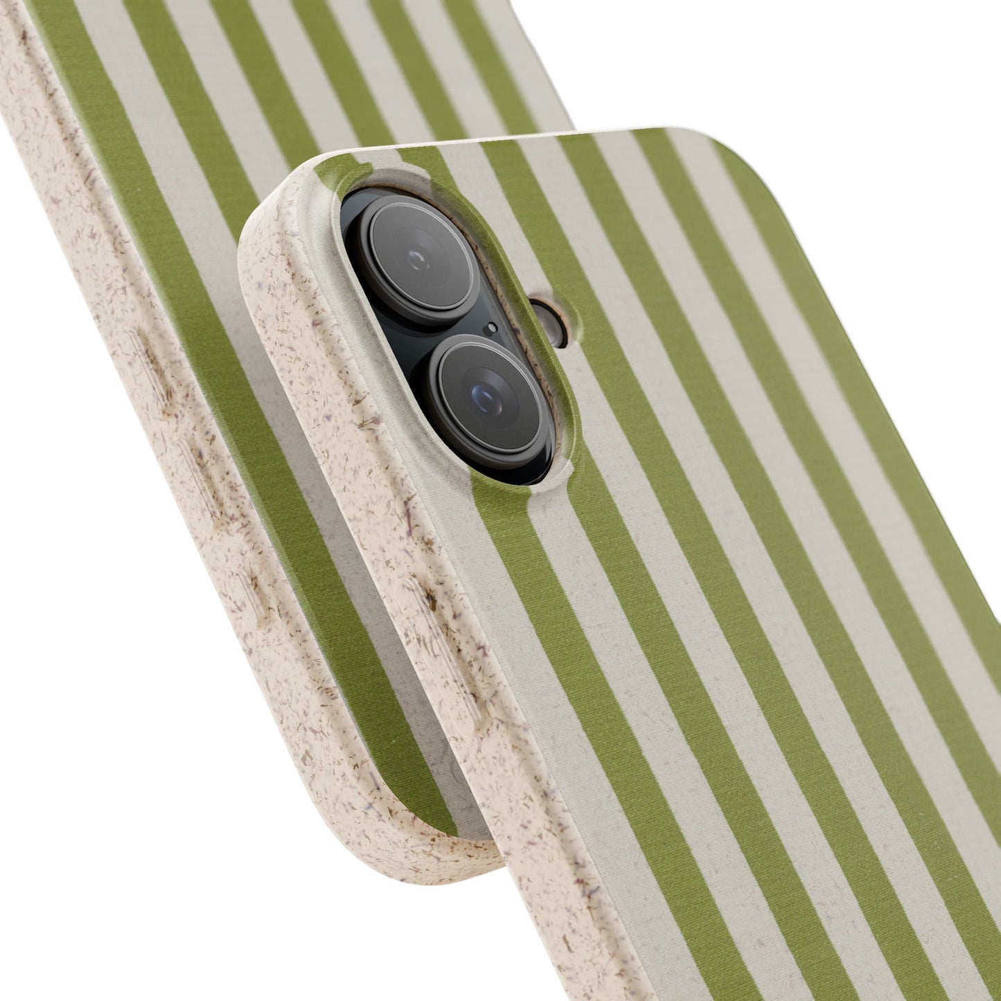 Eco-Friendly Phone Case, Biodegradable Cover, Sustainable Tech Accessory, Green Striped Design, Gift for Nature Lovers