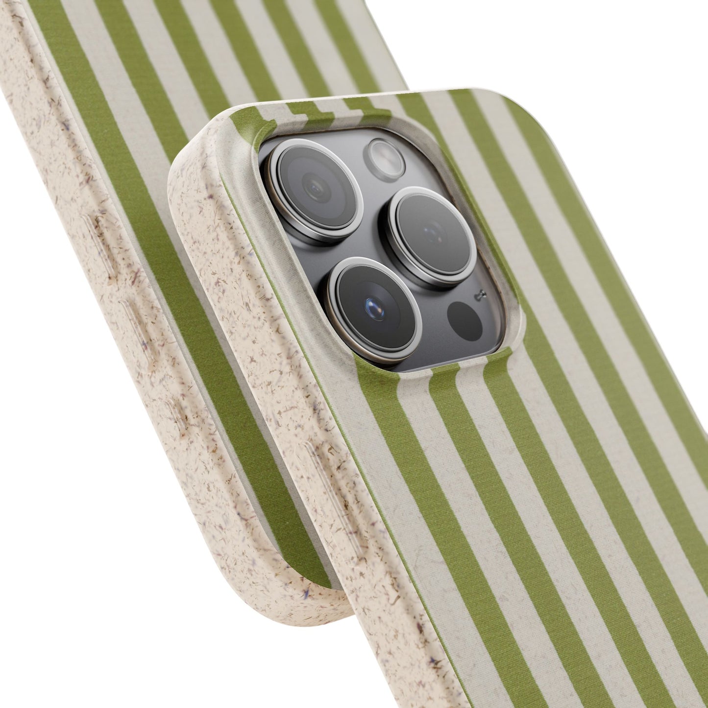 Eco-Friendly Phone Case, Biodegradable Cover, Sustainable Tech Accessory, Green Striped Design, Gift for Nature Lovers