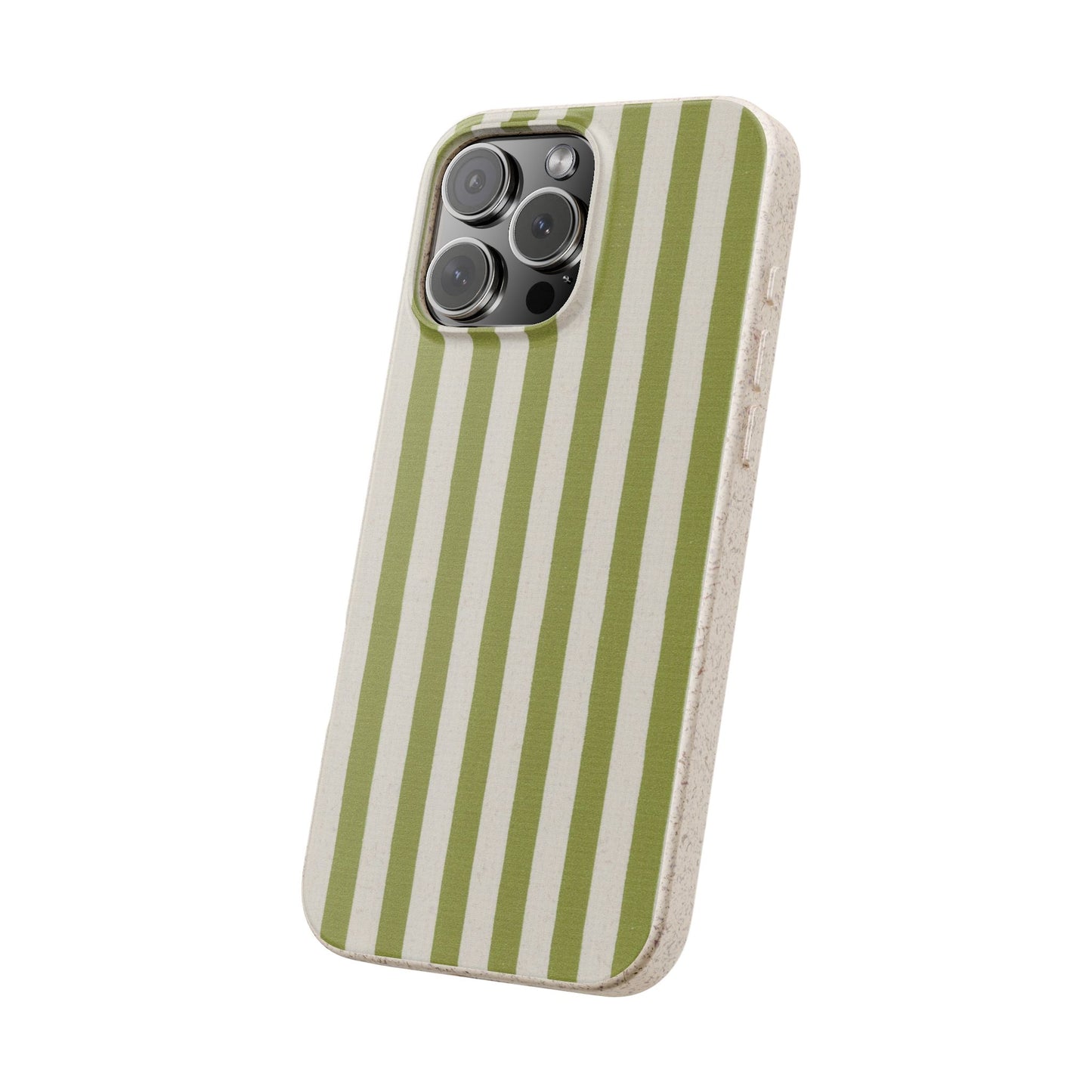 Eco-Friendly Phone Case, Biodegradable Cover, Sustainable Tech Accessory, Green Striped Design, Gift for Nature Lovers