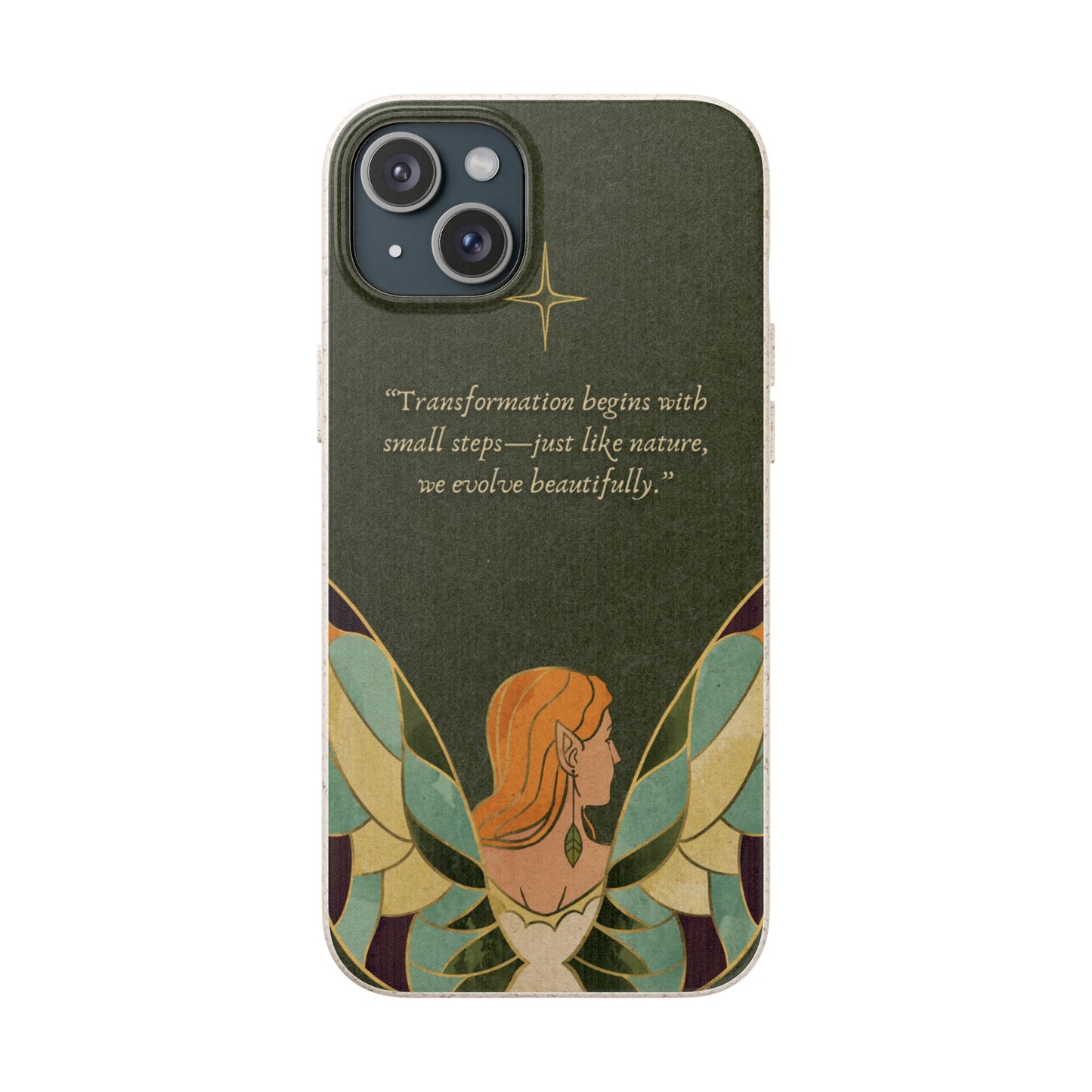 Eco-Friendly Phone Case with Inspirational Quote, Biodegradable iPhone Cover, Nature-Inspired Gift, Fairy Motivation Design, [...]