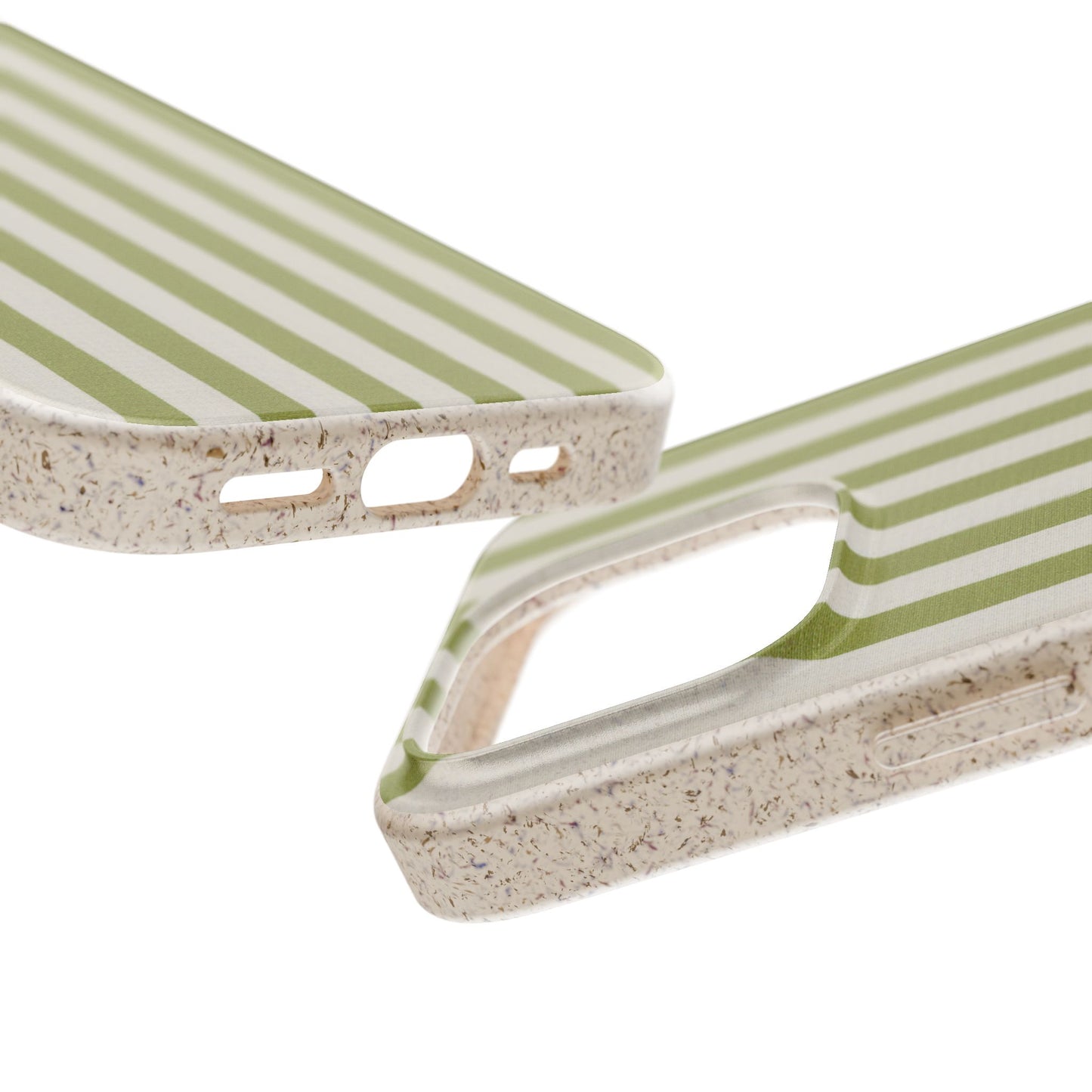 Eco-Friendly Phone Case, Biodegradable Cover, Sustainable Tech Accessory, Green Striped Design, Gift for Nature Lovers