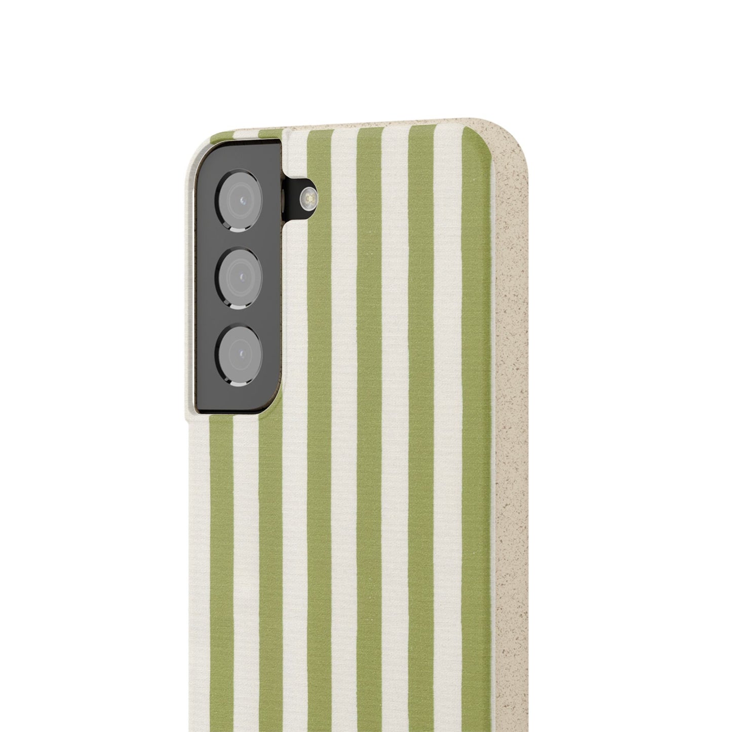 Eco-Friendly Phone Case, Biodegradable Cover, Sustainable Tech Accessory, Green Striped Design, Gift for Nature Lovers