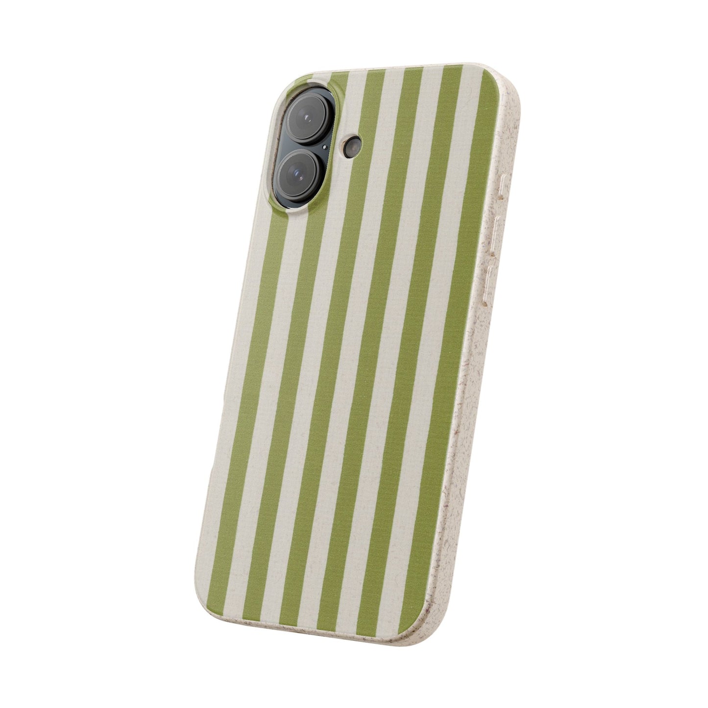 Eco-Friendly Phone Case, Biodegradable Cover, Sustainable Tech Accessory, Green Striped Design, Gift for Nature Lovers