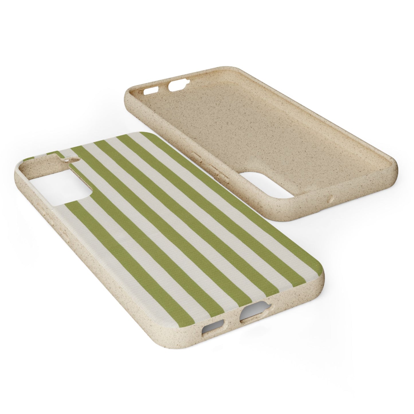 Eco-Friendly Phone Case, Biodegradable Cover, Sustainable Tech Accessory, Green Striped Design, Gift for Nature Lovers