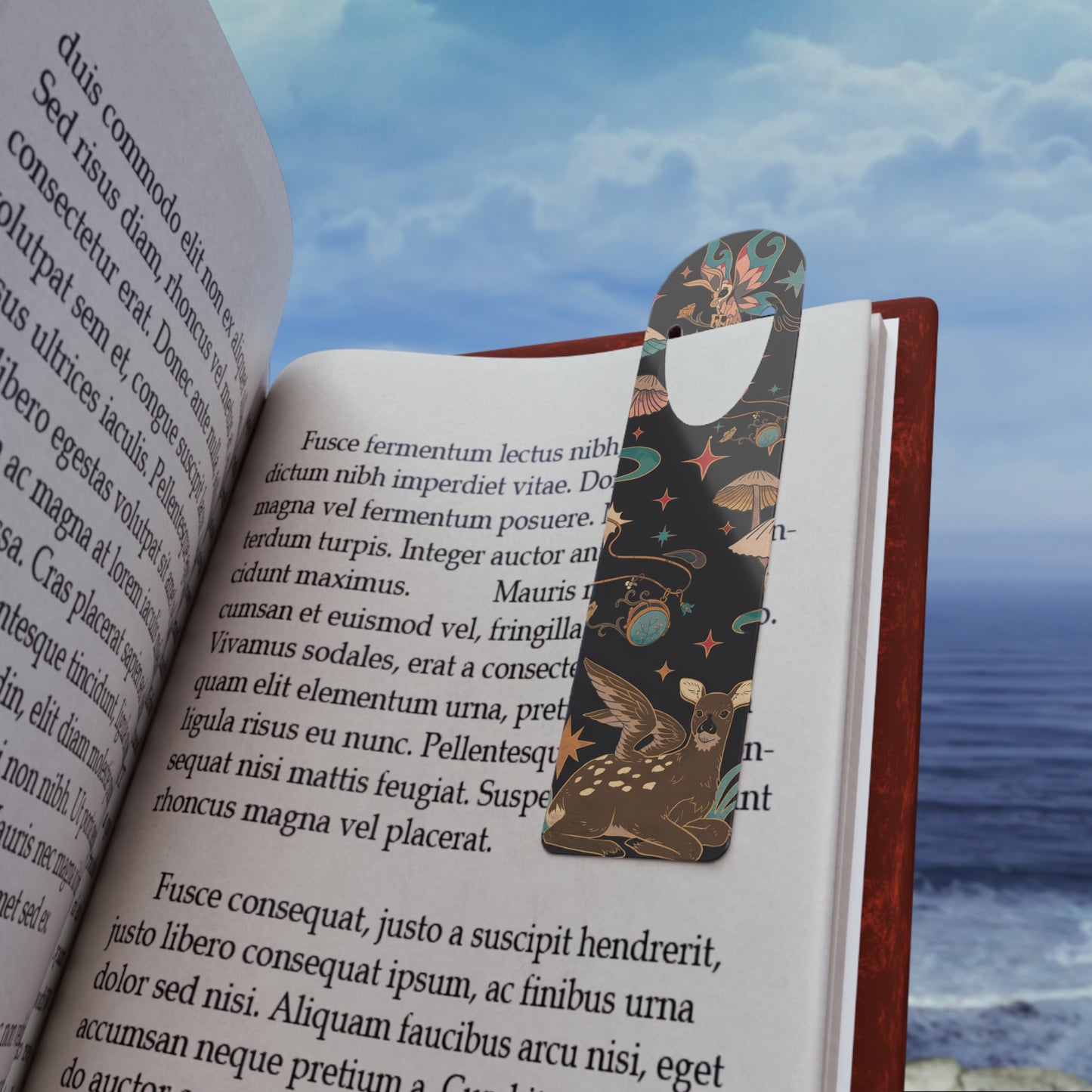 Whimsical Forest Bookmark with Deer and Mushrooms, Nature Lover Gift, Reading Accessory, Bookish Decor, Unique Literary Present