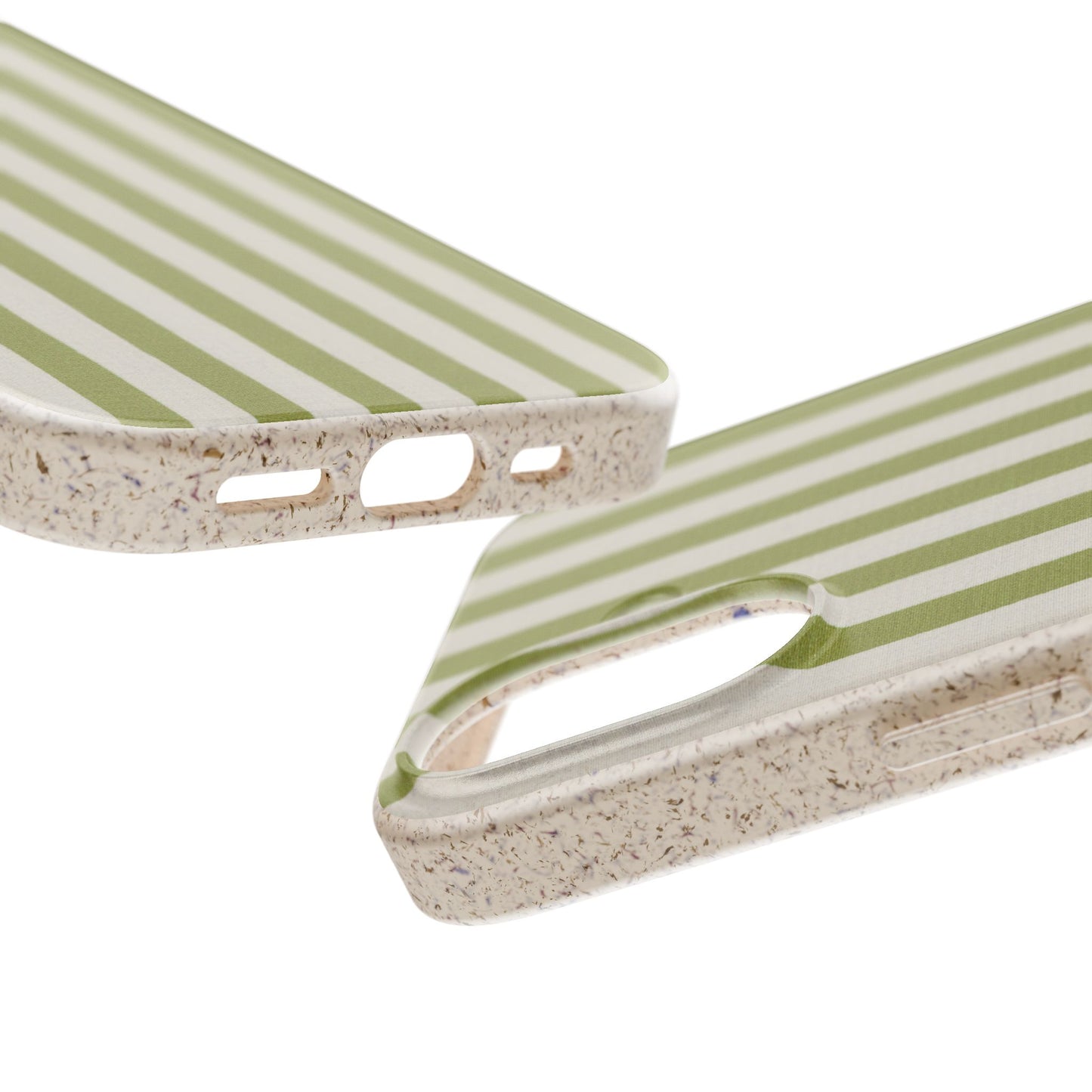 Eco-Friendly Phone Case, Biodegradable Cover, Sustainable Tech Accessory, Green Striped Design, Gift for Nature Lovers