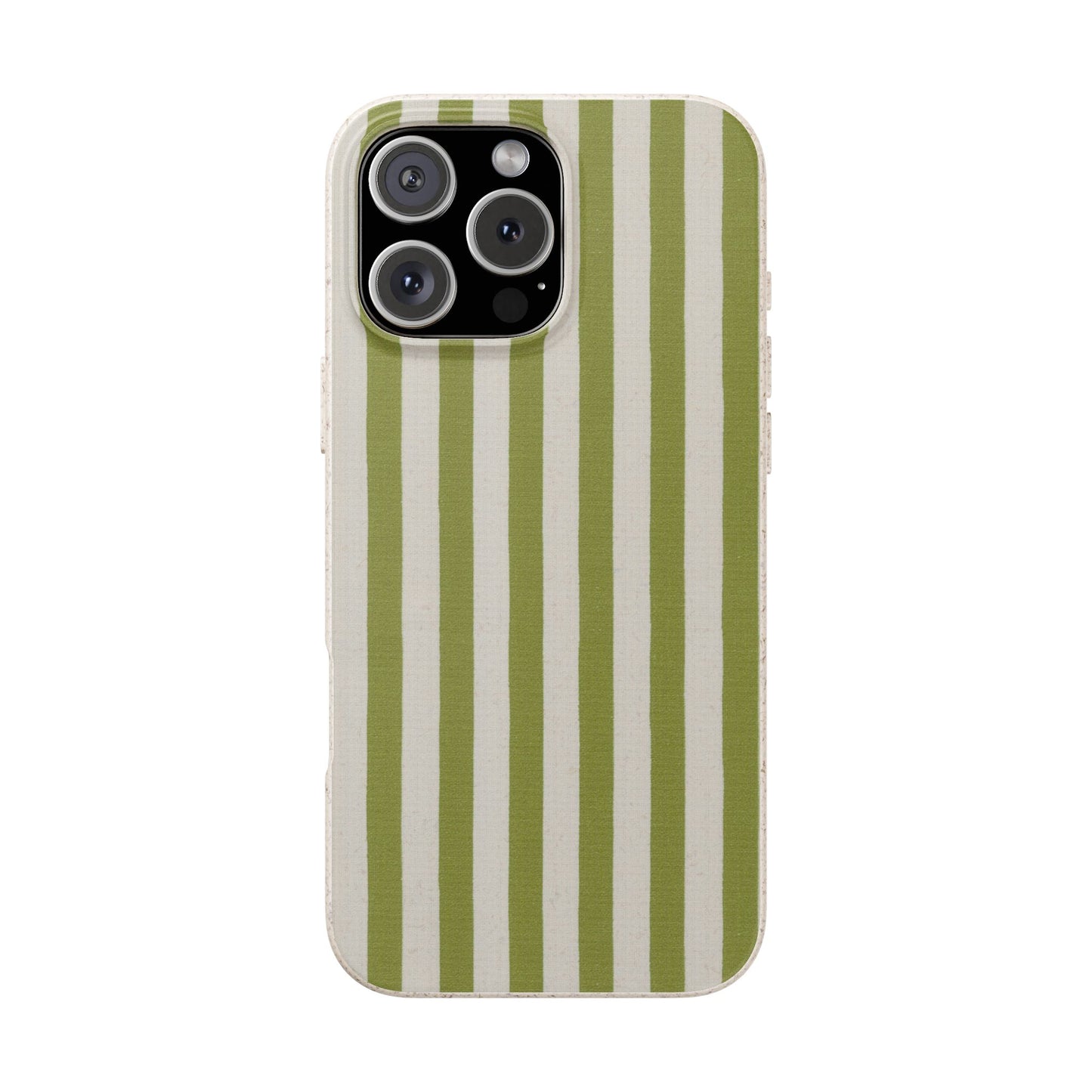Eco-Friendly Phone Case, Biodegradable Cover, Sustainable Tech Accessory, Green Striped Design, Gift for Nature Lovers